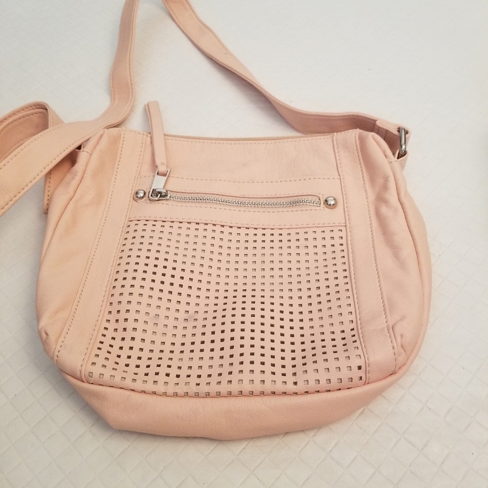 Bueno Soft Faux Leather Crossbody Bag Purse Pink Adjustable 9.5 X 9 X 2